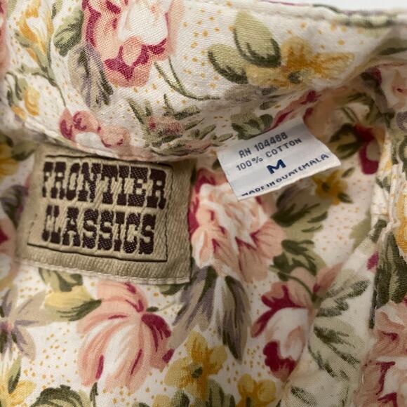 Frontier Classic Floral Print Western Top Womens Size Medium Cowgirl Yellowstone - Picture 3 of 7